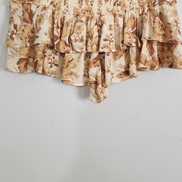 NWT Free People Days Gone By Womens Floral Tiered Cotton Linen Shorts Size XL - Picture 10 of 11